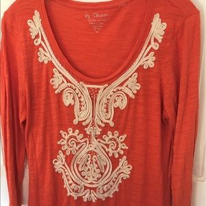 Chico’s Embellished Long Sleeve Top